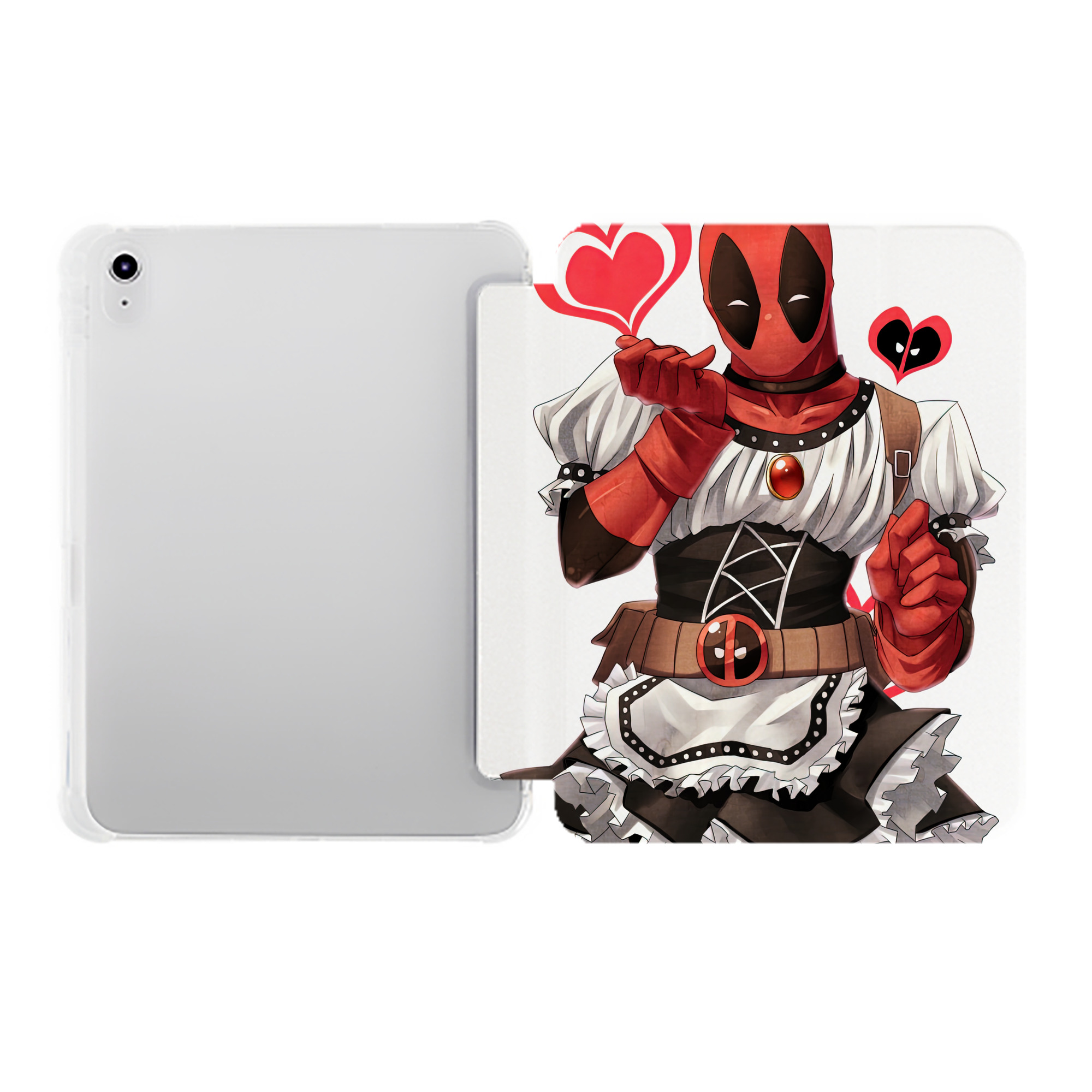 （画像用） Deadpool デッドプール IPad ケース ペン収納付き 三つ折りスタンド PUレザー×シリコン 対応機種9.5/10.5/10.9インチ